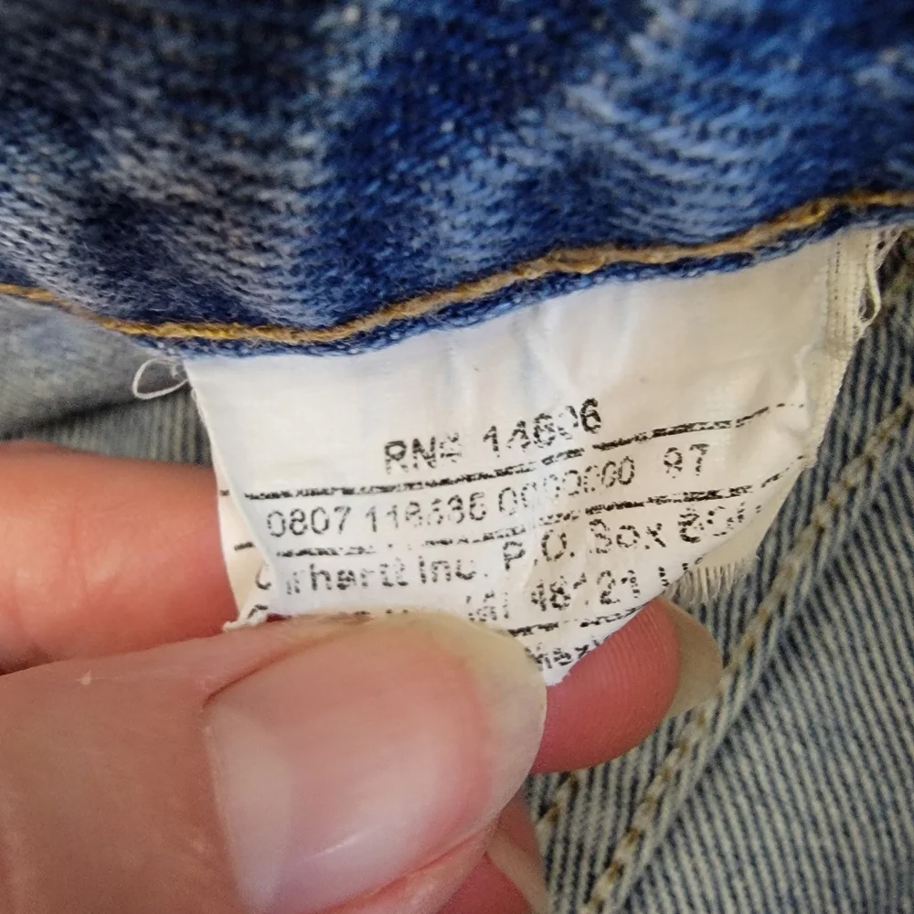 Carhartt Jeans Leather Patch Made In USA Cotton Denim 07  W37 X IN30